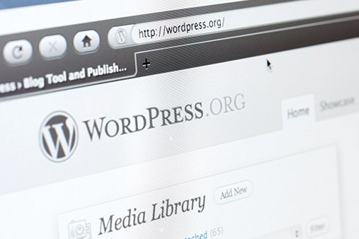 Wordpress page on computer screen.