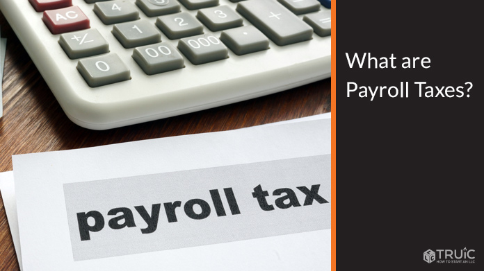 Calculator in front of paper that says Payroll Taxes.