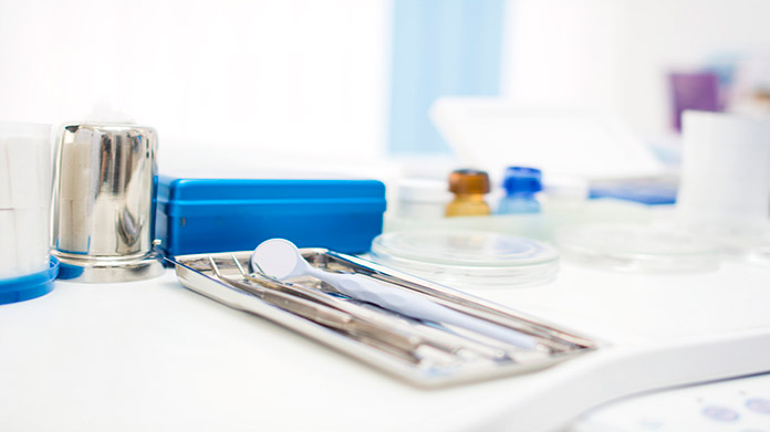 Dental tools on a counter