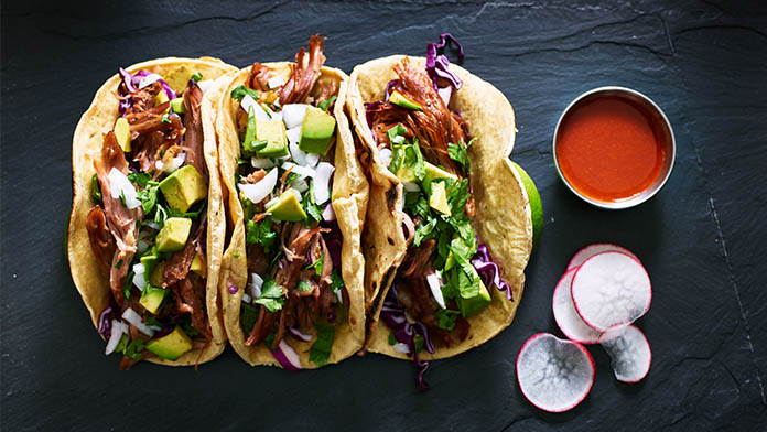 A platter of tacos