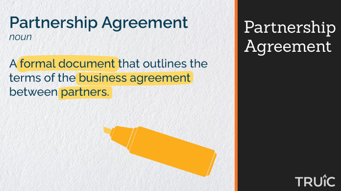 Definition of "partnership agreement" with key phrases highlighted.
