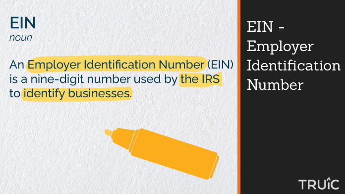 Definition of "EIN" with key phrases highlighted.