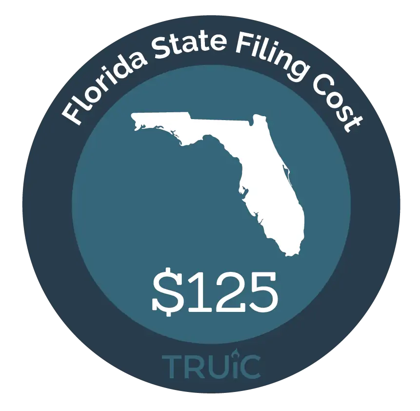 Florida State map icon with filing cost